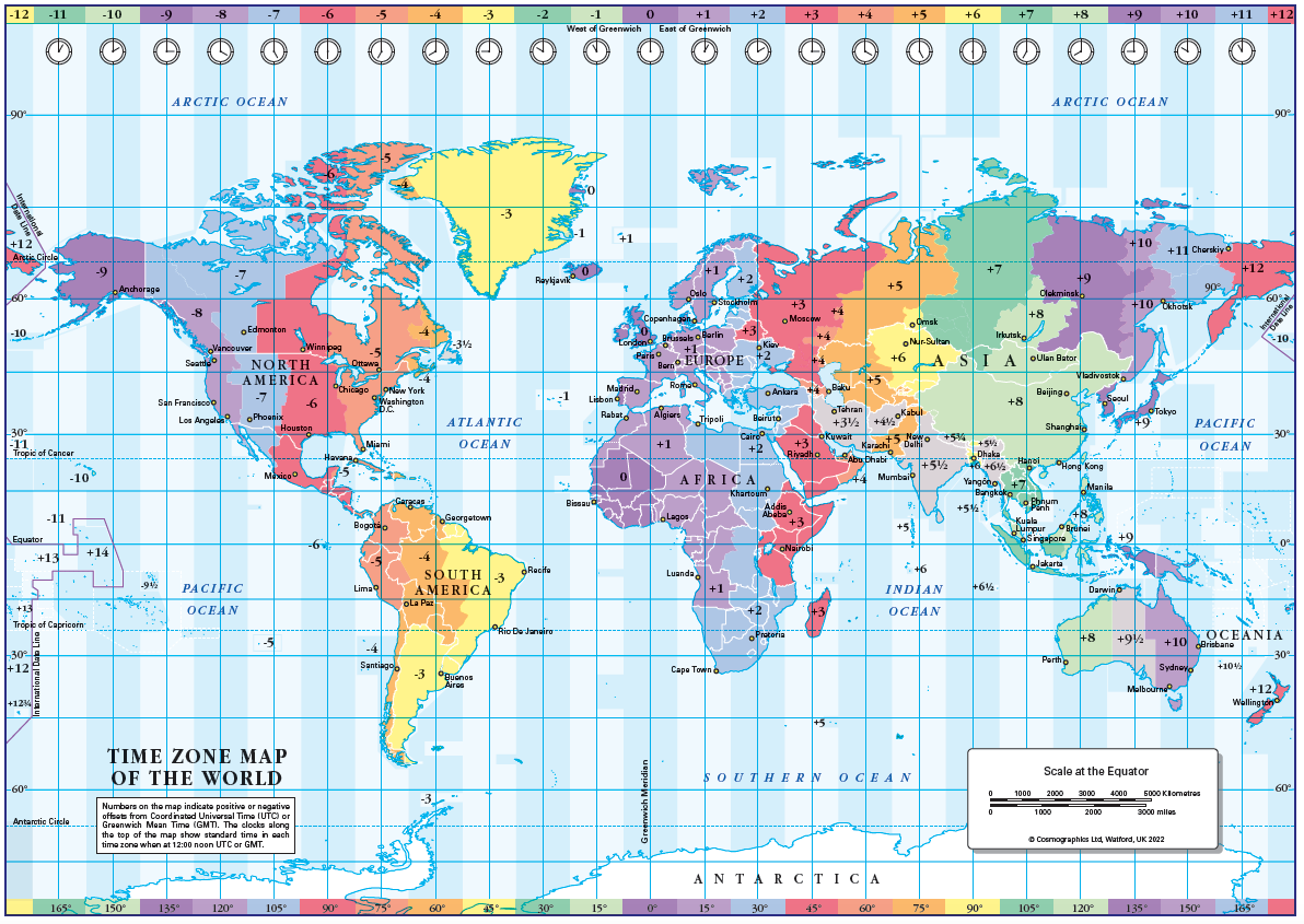 Мировое время на карте. Часовые пояса. Карта часовых поясов. Audio CD. Time Zones 1. Карта 0 6 0 1 карта