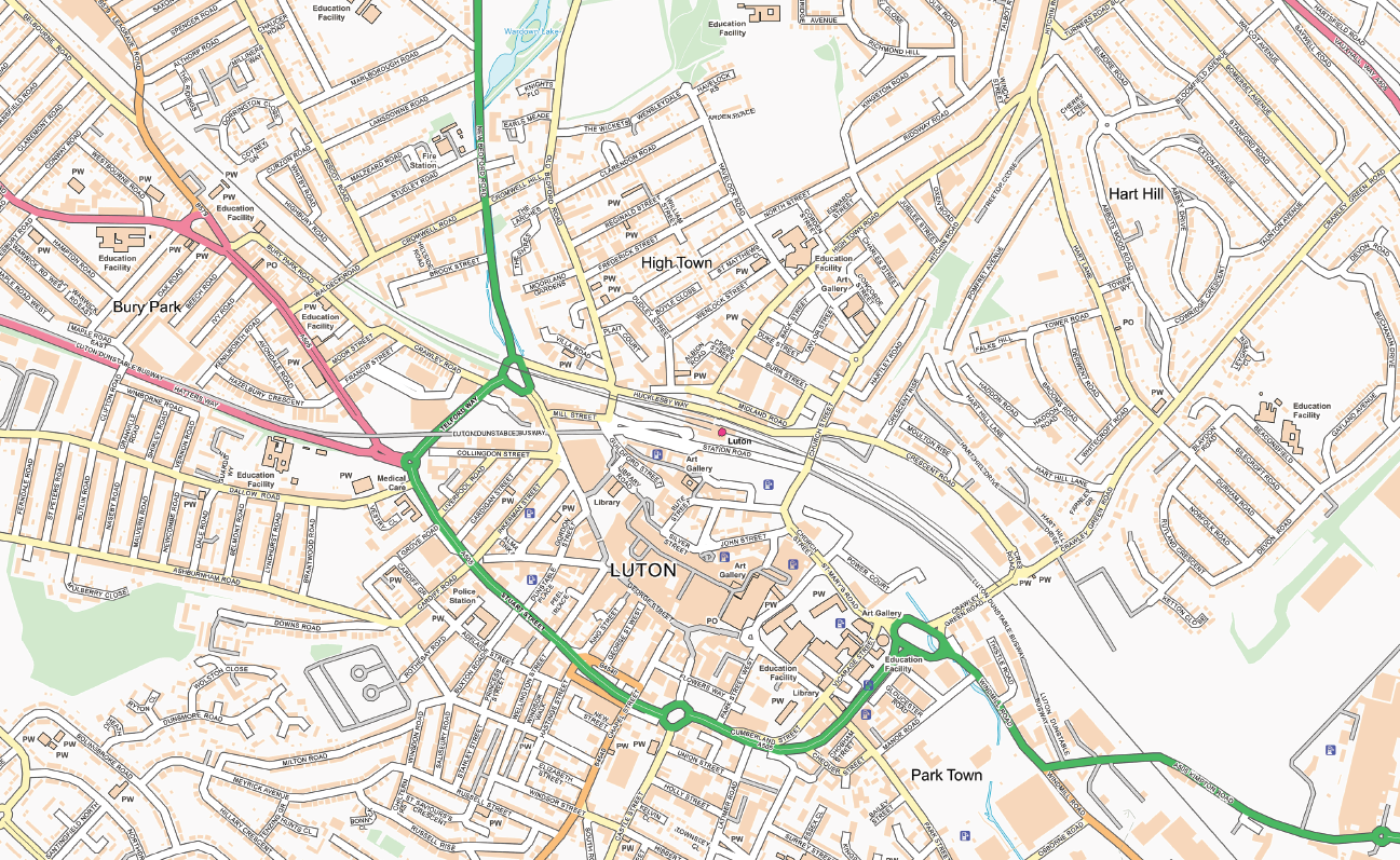 Luton and Dunstable Street map Cosmographics Ltd