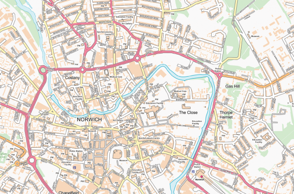 Norwich Street map
