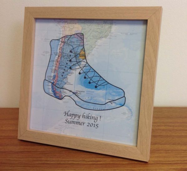 Personalised map gift - world travels (free delivery)