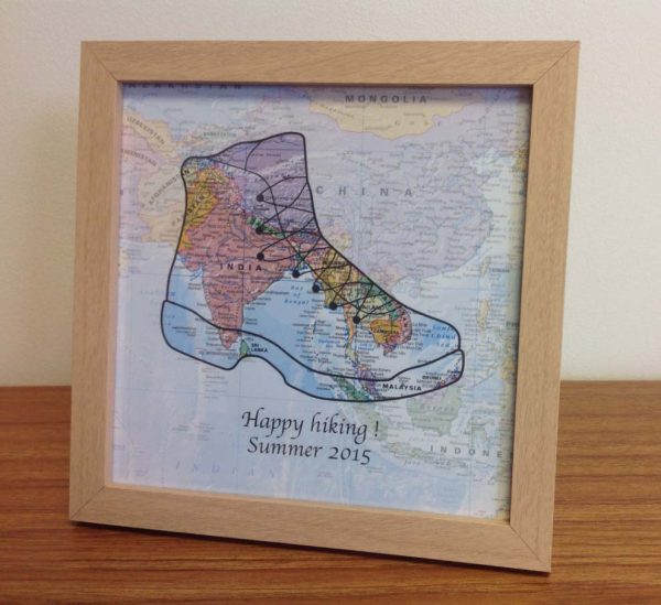 Personalised map gift - world travels (free delivery)
