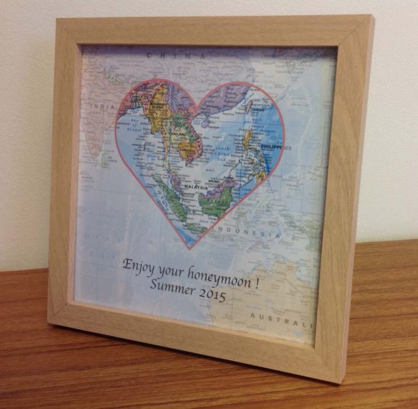 Personalised map gift - world travels (free delivery)