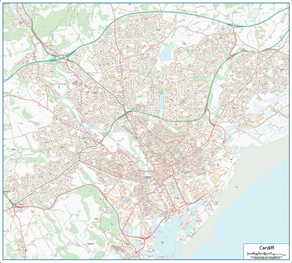 Cardiff Street map