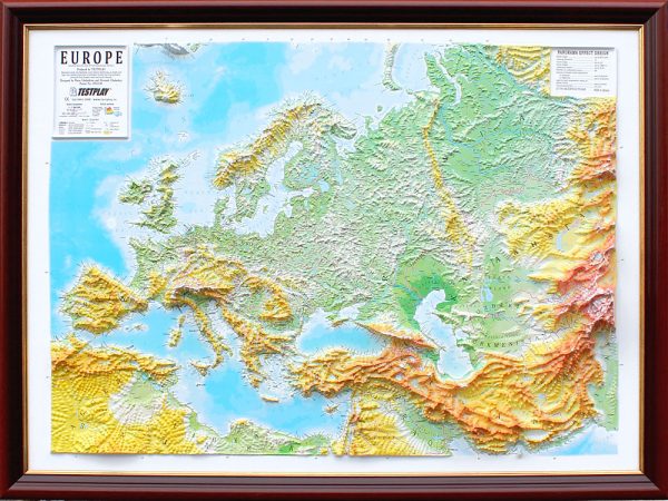 3D raised relief map of Europe (Free delivery in the  UK)