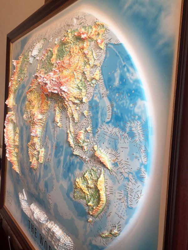 3D raised relief map of the World (Free delivery in the  UK)