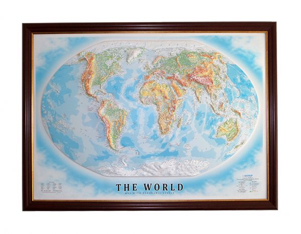 3D raised relief map of the World (Free delivery in the  UK)