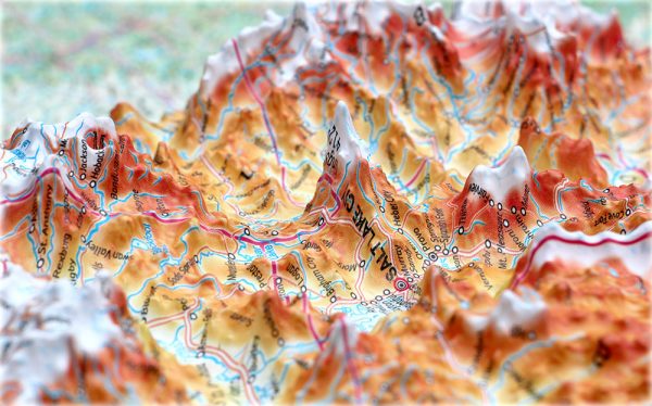 3D raised relief map of USA (Free delivery in the  UK)