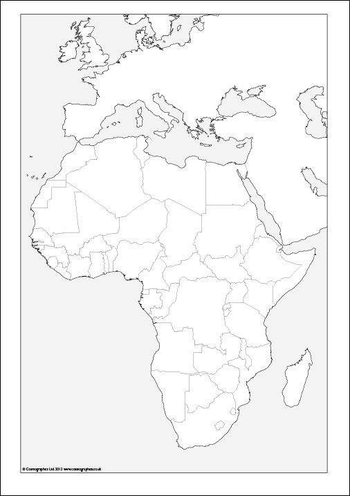 Free outline Map of Africa