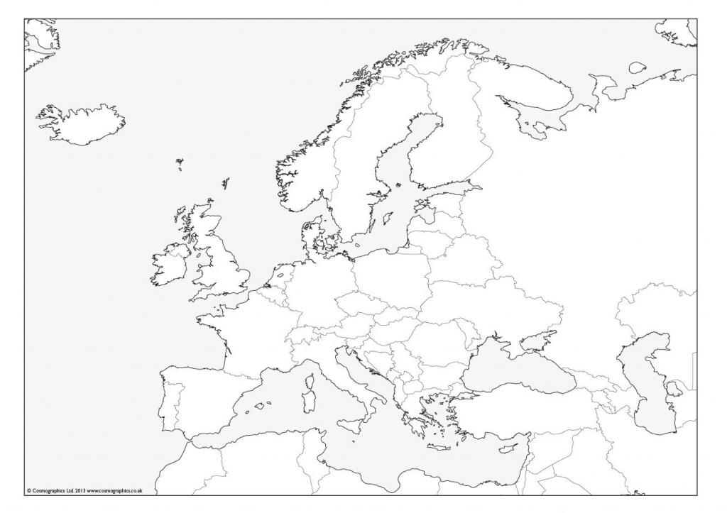 Free outline Map of Europe Cosmographics Ltd