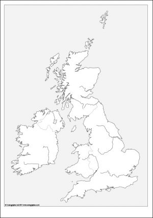 Free outline Map of the British Isles