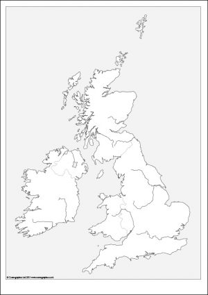 Free outline Map of the British Isles