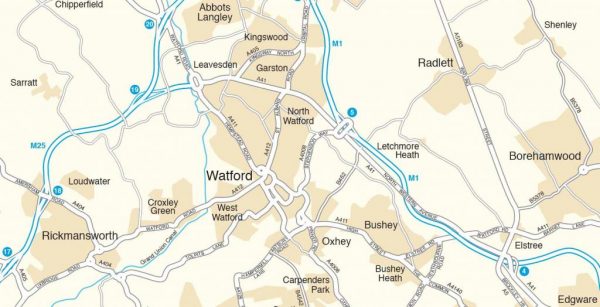 Bespoke maps of Watford and surrounding area