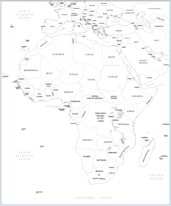 Big Africa colouring map