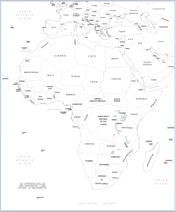 Big Africa colouring map