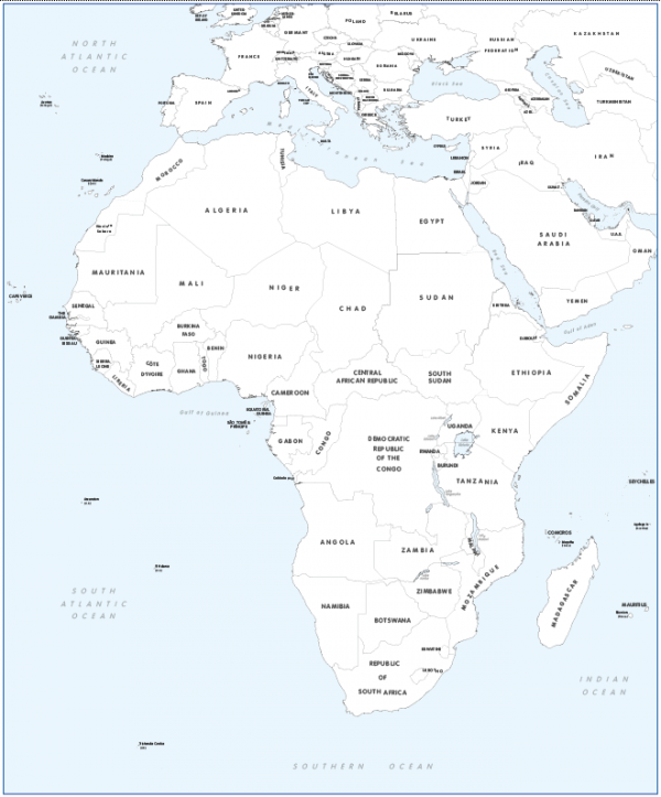 Big Africa colouring map