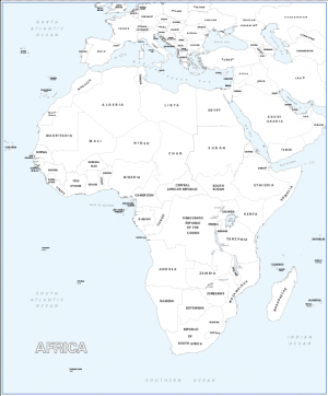 Big Africa colouring map