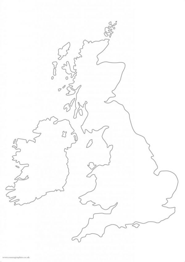 Simplified Big British Isles map outline
