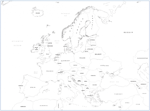 Big Europe colouring map