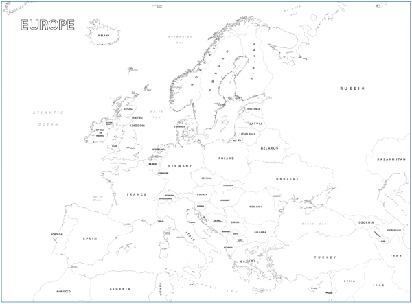 Big Europe colouring map
