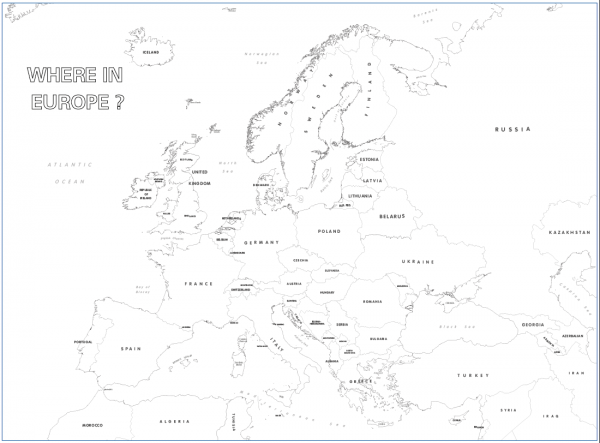 Big personalised Europe colouring map
