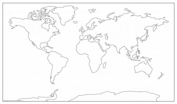 Simplified big world map outline