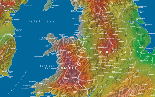 Canvas Artistic British Isles Map (UK free delivery)