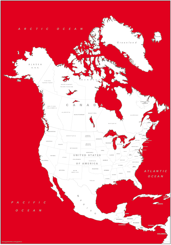 Retro North America Map