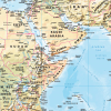 Canvas World map in natural colours - huge (UK free delivery)