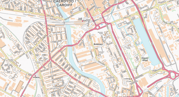 Cardiff Street map