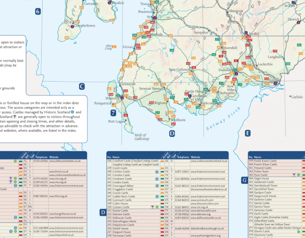 Castles map of Scotland