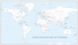 Big detailed personalised world colouring map
