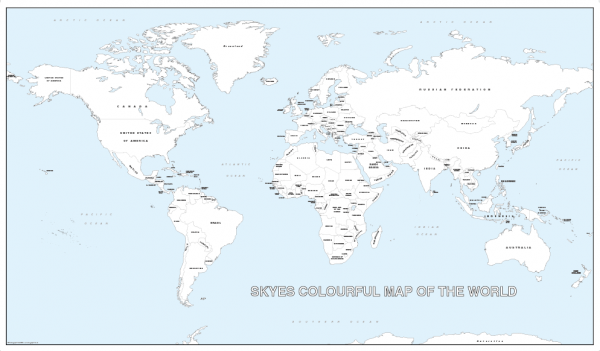 Big personalised world colouring map