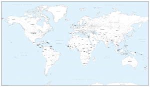 Large detailed world colouring map