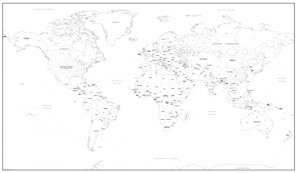 Giant detailed world colouring map