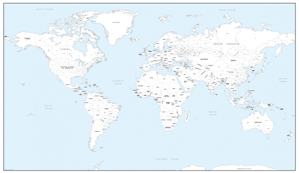 Giant detailed world colouring map