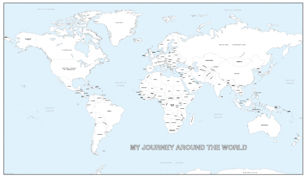 Giant personalised world colouring map