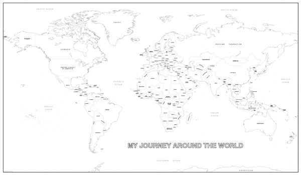 Giant personalised world colouring map