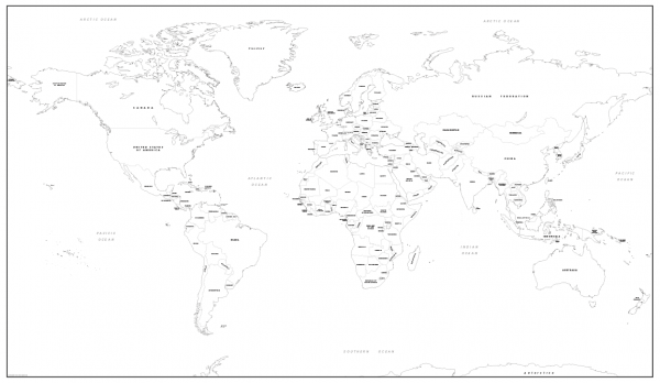Giant world colouring map