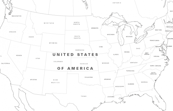 Big North America colouring map