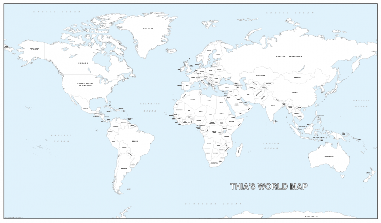 Large Personalised World Colouring Map Cosmographics Ltd