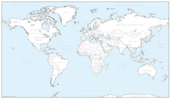 Large world colouring map