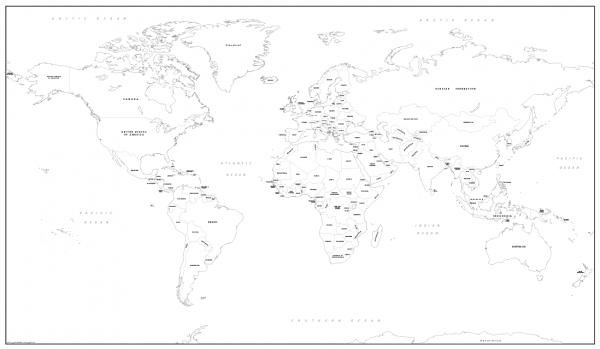 Large world colouring map