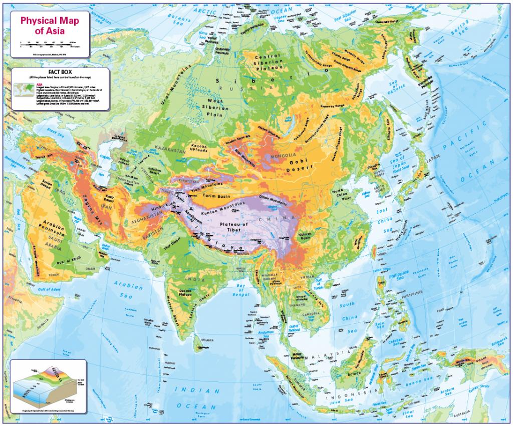 Physical map of Asia