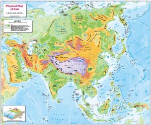 Children's Physical map of Asia