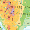 Physical map of North America - small wall map