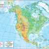 Physical map of North America - small wall map