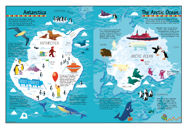 Children's Arctic and Antarctic Picture Map