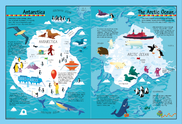 Children's Arctic and Antarctic Picture Map