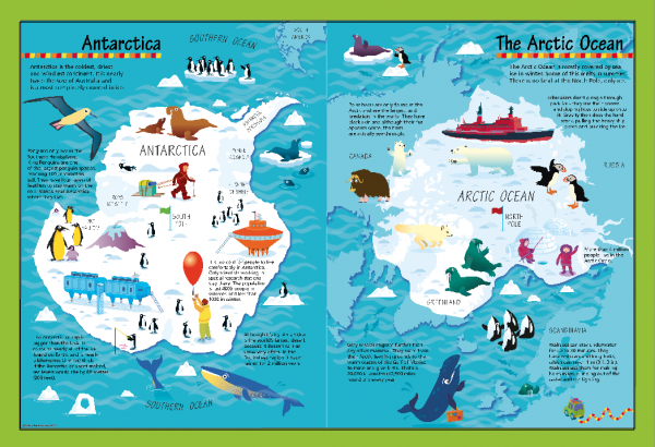 Children's Arctic and Antarctic Picture Map