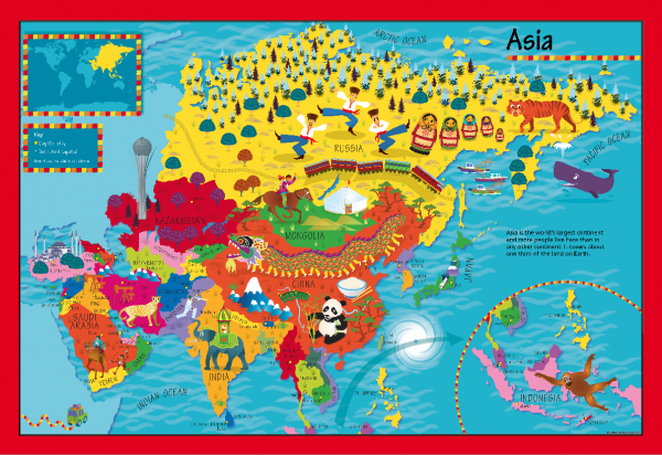 Children's Asia Picture Map